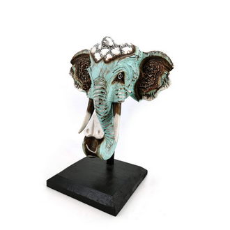 Gayah Díszes Faragott Elefánt Fej Szobor - Tosca, 35 cm
