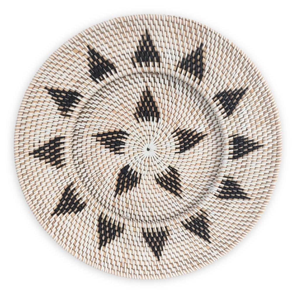 Ketut Rattan Szőtt Fali Dekoráció - Fehér Virág