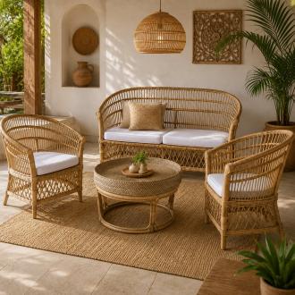 Malawi Bambusz Rattan Sofa