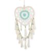 Boho Szív Alakú Rojtos Álomfogó - Türkiz, 28 cm
