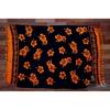 Hibiszkusz mintás sarong fekete alapon - narancssárga