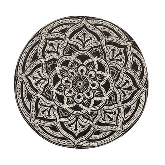 Asri Fa Fali Dekoráció Mandala Díszítéssel - Fekete